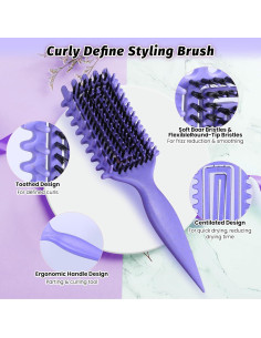 Cepillo Ventilado para Cabello Rizado GTWRMXT - Púrpura 2