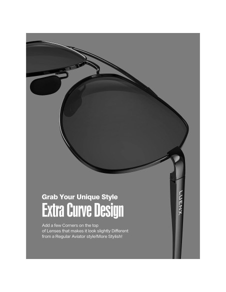 Gafas de sol LUENX Aviador Polarizadas UV400 para Unisex Gafas de sol LUENX Aviador Polarizadas UV400 para Unisex