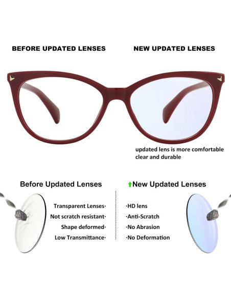 Gafas de Ojos de Gato MEETSUN para Mujeres - Montura Roja Gafas de Ojos de Gato MEETSUN para Mujeres - Montura Roja