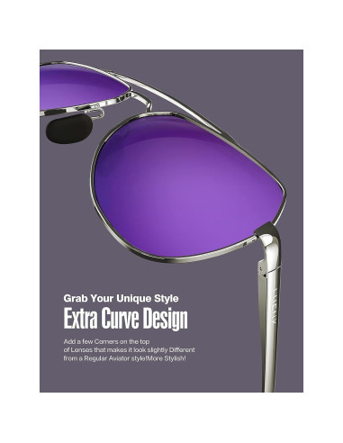 Gafas de sol LUENX Aviador Polarizadas UV400 para Unisex