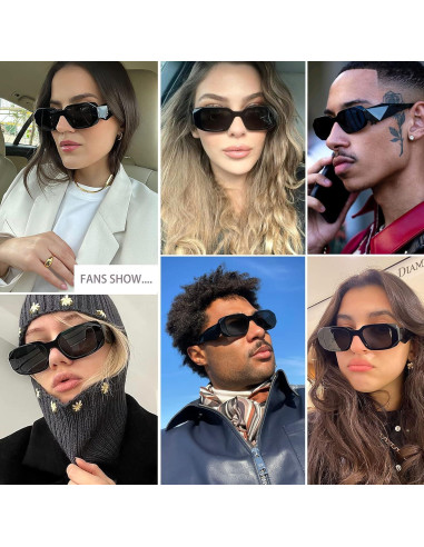 Gafas de sol rectangulares unisex Y2K - Protección UV400