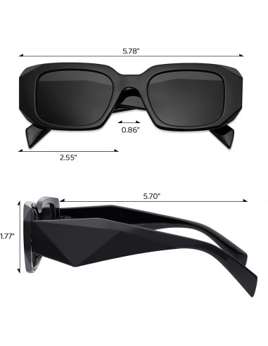 Gafas de sol rectangulares unisex Y2K - Protección UV400