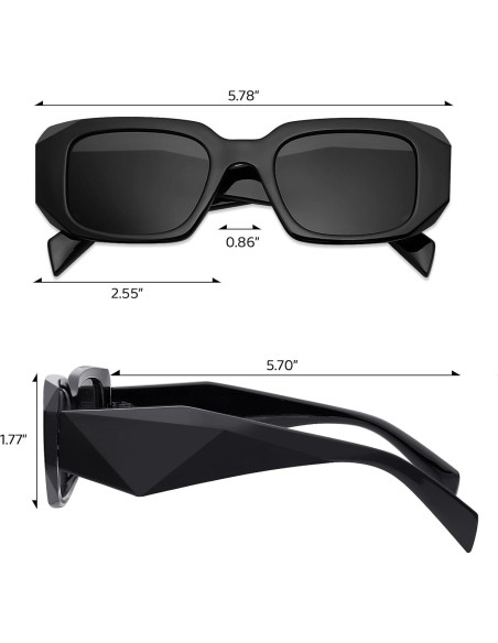 Gafas de sol rectangulares unisex Y2K - Protección UV400 Gafas de sol rectangulares unisex Y2K - Protección UV400