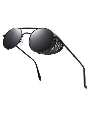 Gafas de sol RONSOU steampunk UV400 redondas metálicas