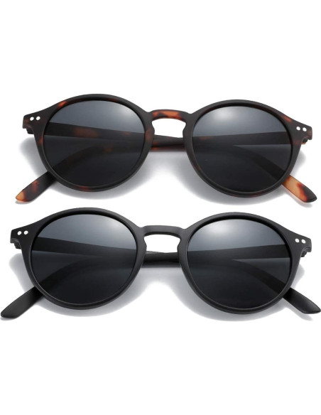 Gafas de sol polarizadas ZENOTTIC unisex 2 paquetes retro UV400 Gafas de sol polarizadas ZENOTTIC unisex 2 paquetes retro UV400