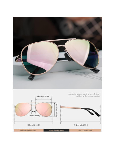 Gafas de sol LUENX Aviador polarizadas UV400 para hombres