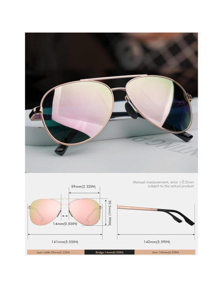 Gafas de sol LUENX Aviador polarizadas UV400 para hombres Gafas de sol LUENX Aviador polarizadas UV400 para hombres
