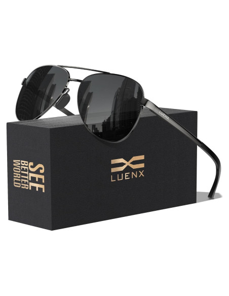 Gafas de sol LUENX Aviador Polarizadas UV400 para Hombres Gafas de sol LUENX Aviador Polarizadas UV400 para Hombres