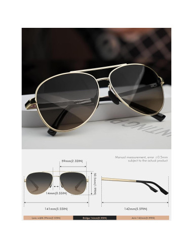 Gafas de sol LUENX Aviador Polarizadas UV400 para Hombres