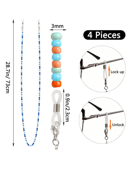 Cadena de Gafas BILIONE 4 Pcs con Perlas para Mujeres Cadena de Gafas BILIONE 4 Pcs con Perlas para Mujeres