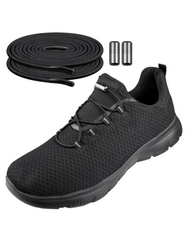Cordoneras Elásticas Sin Nudos Endoto 96.5cm Negro para Zapatillas