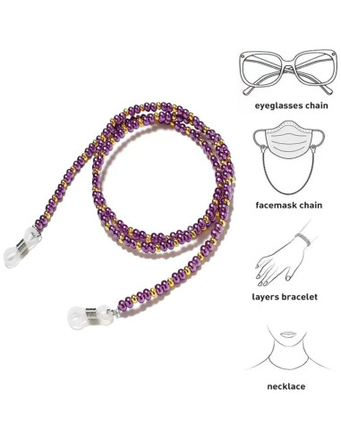 Cadena de Gafas 4 Piezas con Perlas para Mujeres