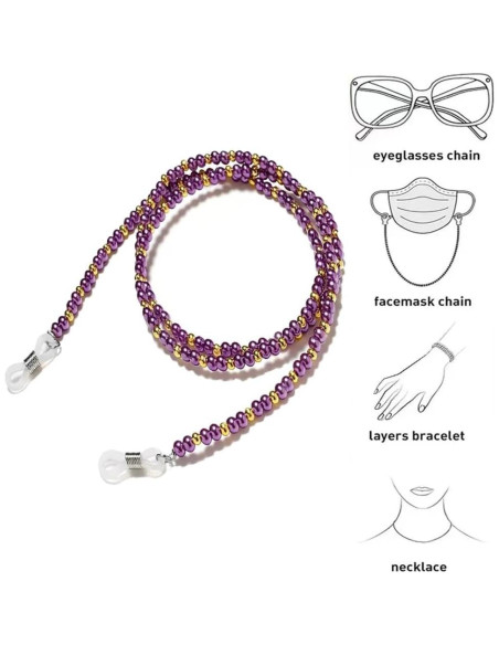 Cadena de Gafas 4 Piezas con Perlas para Mujeres Cadena de Gafas 4 Piezas con Perlas para Mujeres