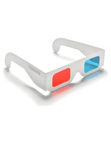 Gafas 3D TARANDUS Anaglifo Rojo/Cian 10 Paquetes