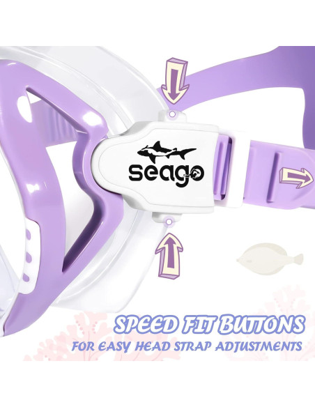 Gafas de natación Seago para niños 6-14 años con snorkel Gafas de natación Seago para niños 6-14 años con snorkel