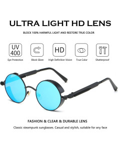 Gafas de Sol Redondas Dollger Metal UV400 Estilo Retro 2