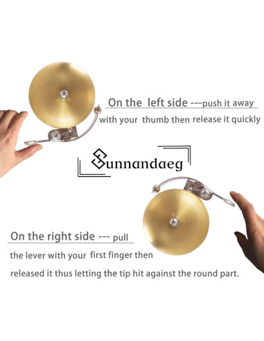 Campana de Bicicleta SUNNANDAEG Dorada 5.7cm Sonido Claro