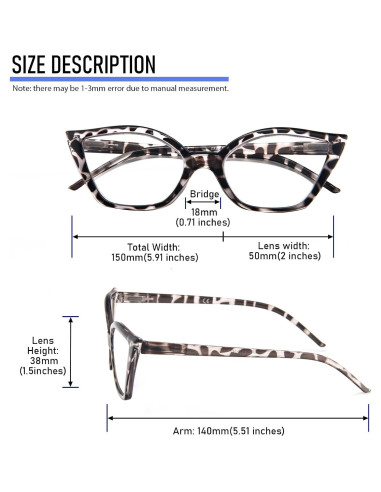 Gafas de lectura DXYXYO estilo ojo de gato 3x paquete 3 unidades