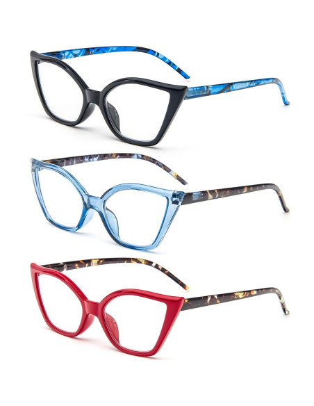 Gafas de Lectura DXYXYO Cat Eye 3 Paquetes Anti Luz Azul Gafas de Lectura DXYXYO Cat Eye 3 Paquetes Anti Luz Azul