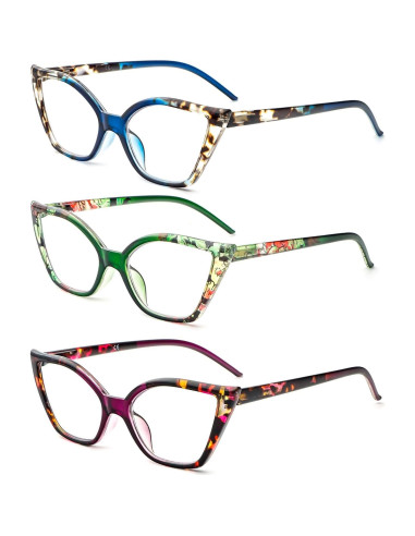 Gafas de lectura DXYXYO estilo ojo de gato 3.5x 3 pares