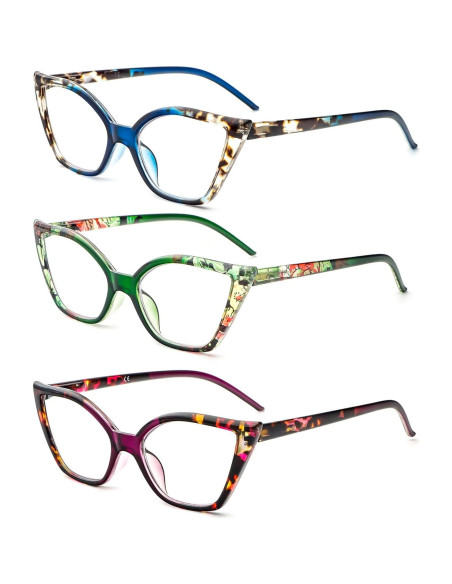 Gafas de lectura DXYXYO estilo ojo de gato 3.5x 3 pares Gafas de lectura DXYXYO estilo ojo de gato 3.5x 3 pares
