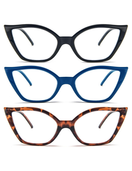 Gafas de Lectura Cat Eye DXYXYO 3 Pares Anti Luz Azul Gafas de Lectura Cat Eye DXYXYO 3 Pares Anti Luz Azul