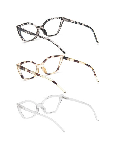 Gafas de lectura DXYXYO estilo ojo de gato 3 pares anti luz azul