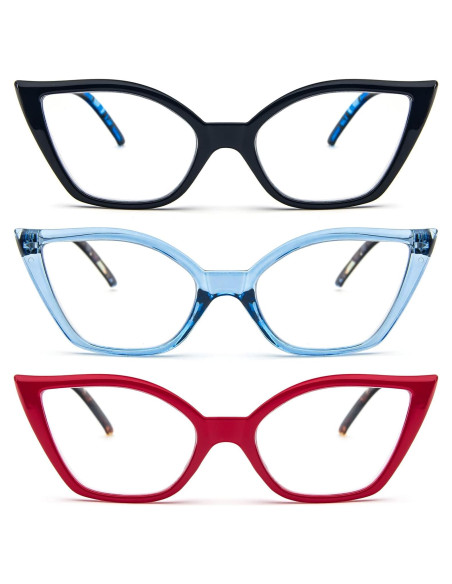 Gafas de Lectura DXYXYO Cat Eye 3 Paquetes Anti Luz Azul