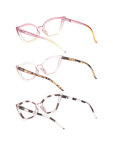 Gafas de Lectura Cat Eye DXYXYO Paquete de 3 Anti Luz Azul