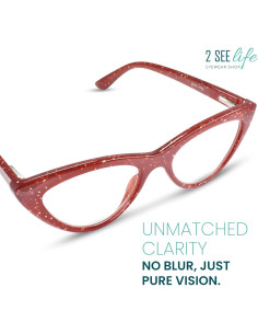 Gafas de lectura cat eye rojas 1.0x para mujeres - 2SeeLife 2