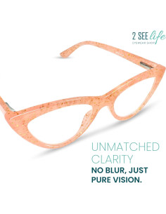 Gafas de lectura ojo de gato 2.0 Rosa Glitter 2SeeLife 2
