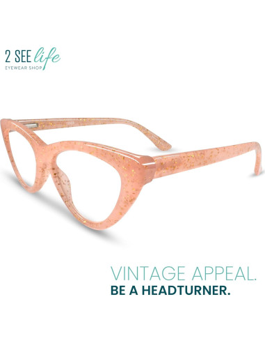 Gafas de lectura ojo de gato 2.0 Rosa Glitter 2SeeLife