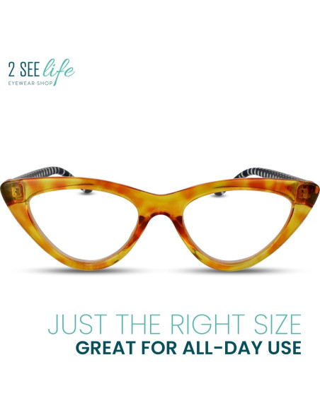 Gafas de lectura Cat Eye 1.0 Miel para mujeres - 2SeeLife Gafas de lectura Cat Eye 1.0 Miel para mujeres - 2SeeLife