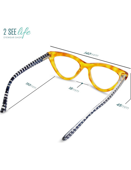 Gafas de lectura Cat Eye 1.0 Miel para mujeres - 2SeeLife Gafas de lectura Cat Eye 1.0 Miel para mujeres - 2SeeLife
