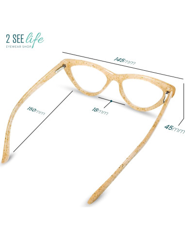 Gafas de lectura ojo de gato 1.0x 2SeeLife marrón