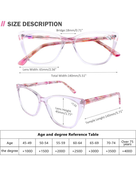 Gafas de Lectura AQWANO Ojo de Gato Rosa 2.0 Anti Luz Azul Gafas de Lectura AQWANO Ojo de Gato Rosa 2.0 Anti Luz Azul