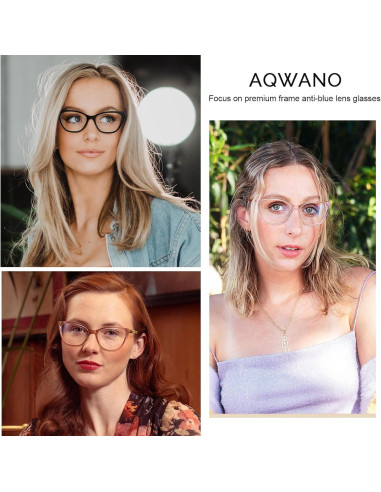 Gafas de Lectura AQWANO Anti Luz Azul Estilo Cateye 2.75