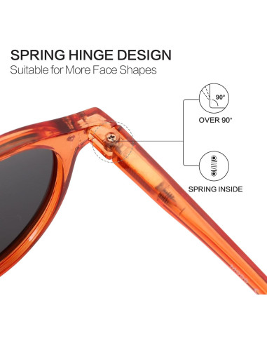 Gafas de Sol Polarizadas ZENOTTIC Retro Clásicas Naranja