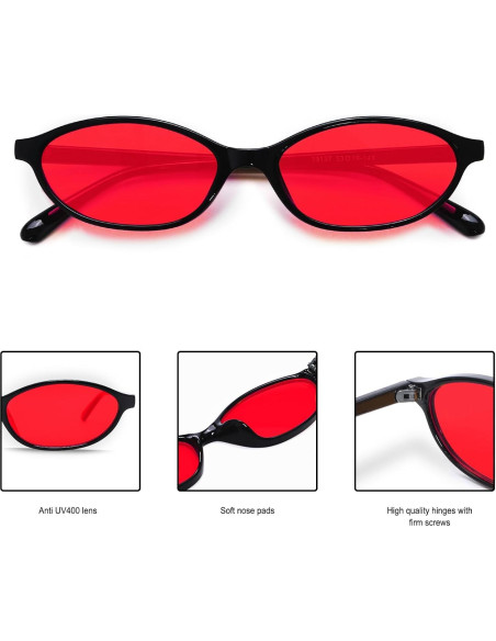 Gafas de sol retro GUVIVI ovaladas UV protección mujeres Gafas de sol retro GUVIVI ovaladas UV protección mujeres