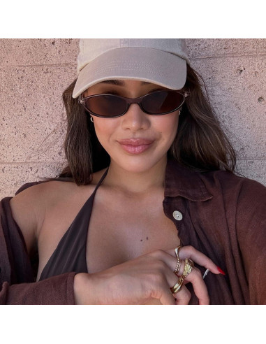 Gafas de sol ovaladas GUVIVI 90s UV protección mujeres