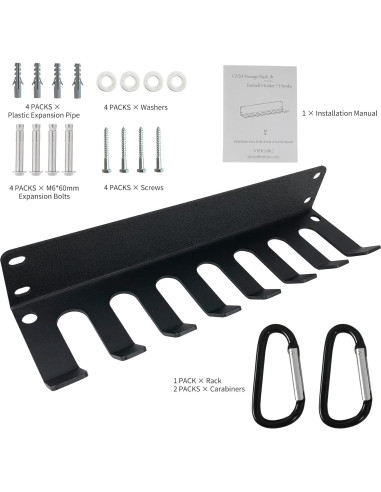Soporte de Almacenamiento para Gimnasio Vehcarc - 8 Ganchos, 45 kg