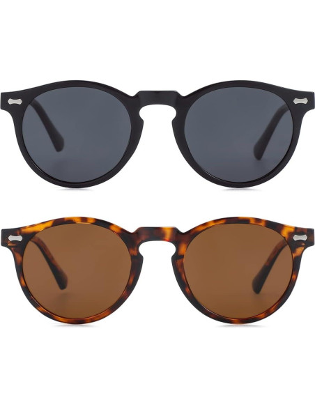 Gleyemor Gafas de Sol Polarizadas UV400 Redondas Unisex Gleyemor Gafas de Sol Polarizadas UV400 Redondas Unisex