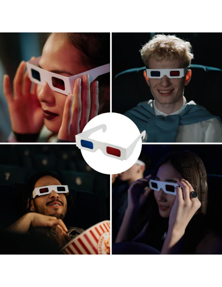 5 Gafas 3D CHTUGEM Rojas y Azules de Cartón para Películas 5 Gafas 3D CHTUGEM Rojas y Azules de Cartón para Películas