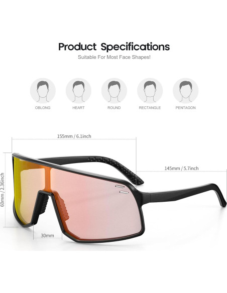 Gafas Fotoquímicas UV400 YOZISS para Ciclismo y Deportes Gafas Fotoquímicas UV400 YOZISS para Ciclismo y Deportes