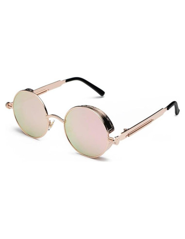 Gafas de sol redondas steampunk HJSUN10 con lentes HD