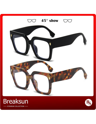 Gafas de bloqueo luz azul Breaksun B40 cuadradas grandes