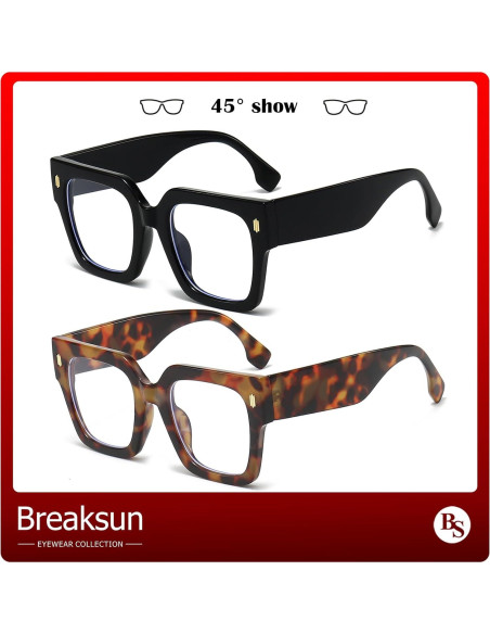 Gafas de bloqueo luz azul Breaksun B40 cuadradas grandes Gafas de bloqueo luz azul Breaksun B40 cuadradas grandes