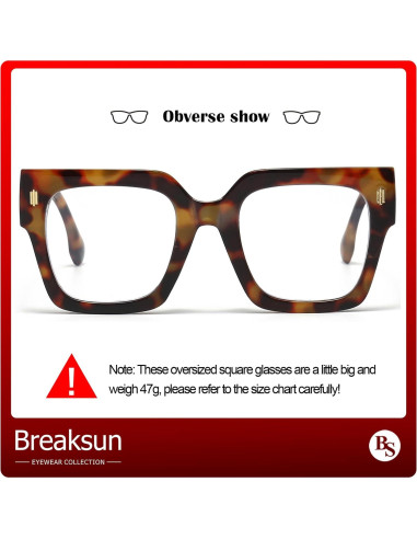 Gafas de bloqueo luz azul Breaksun B40 cuadradas grandes