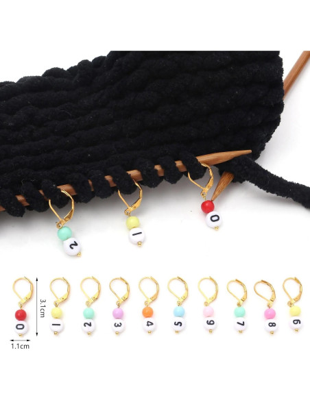 Marcadores de Puntos DoreenBeads para Tejer y Crochet 12 Piezas Marcadores de Puntos DoreenBeads para Tejer y Crochet 12 Piezas
