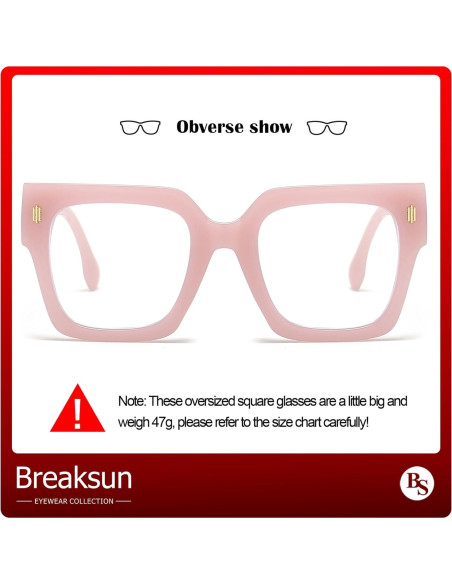 Gafas de bloqueo luz azul Breaksun B40 grandes cuadradas Gafas de bloqueo luz azul Breaksun B40 grandes cuadradas